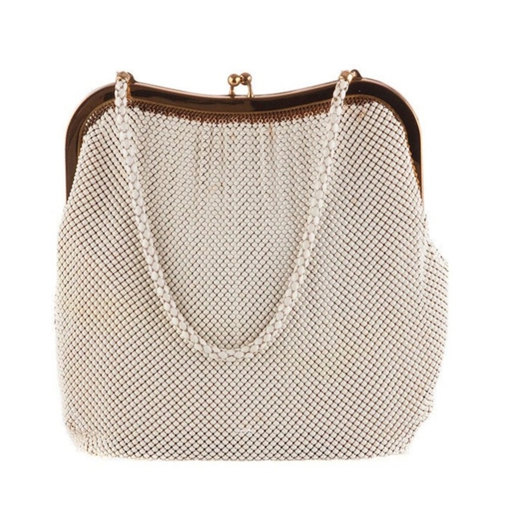 Vintage Whiting & David Crème Metal/Mesh Handbag